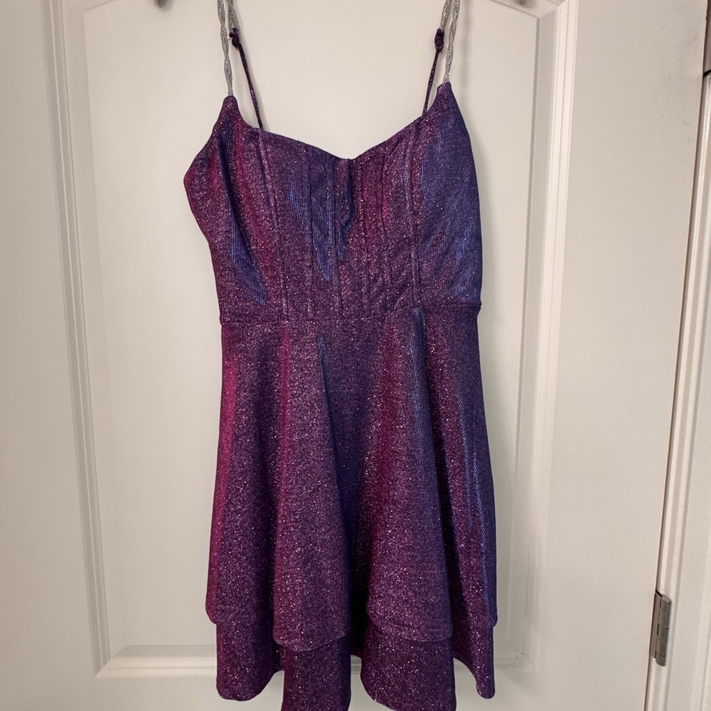 Purple Glitzy Mini Dress